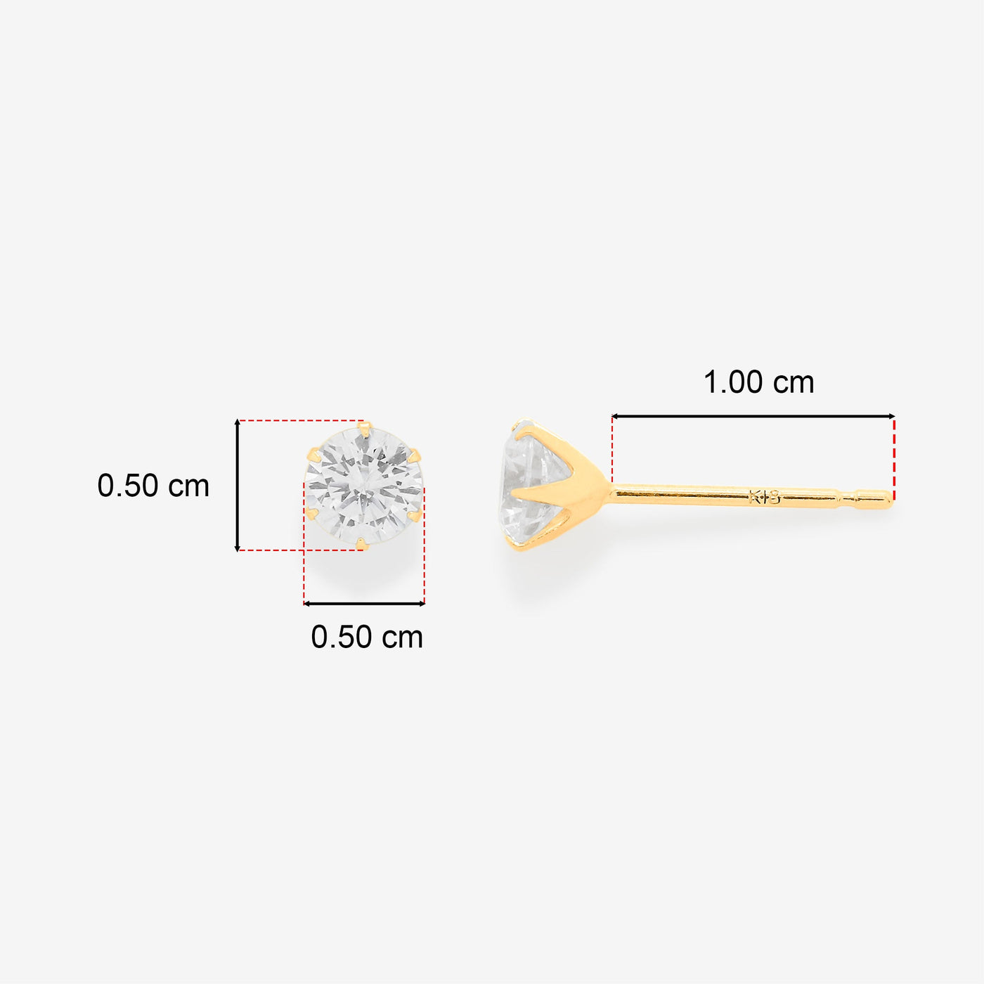 K18 イエローゴールド キュービックジルコニア ピアス