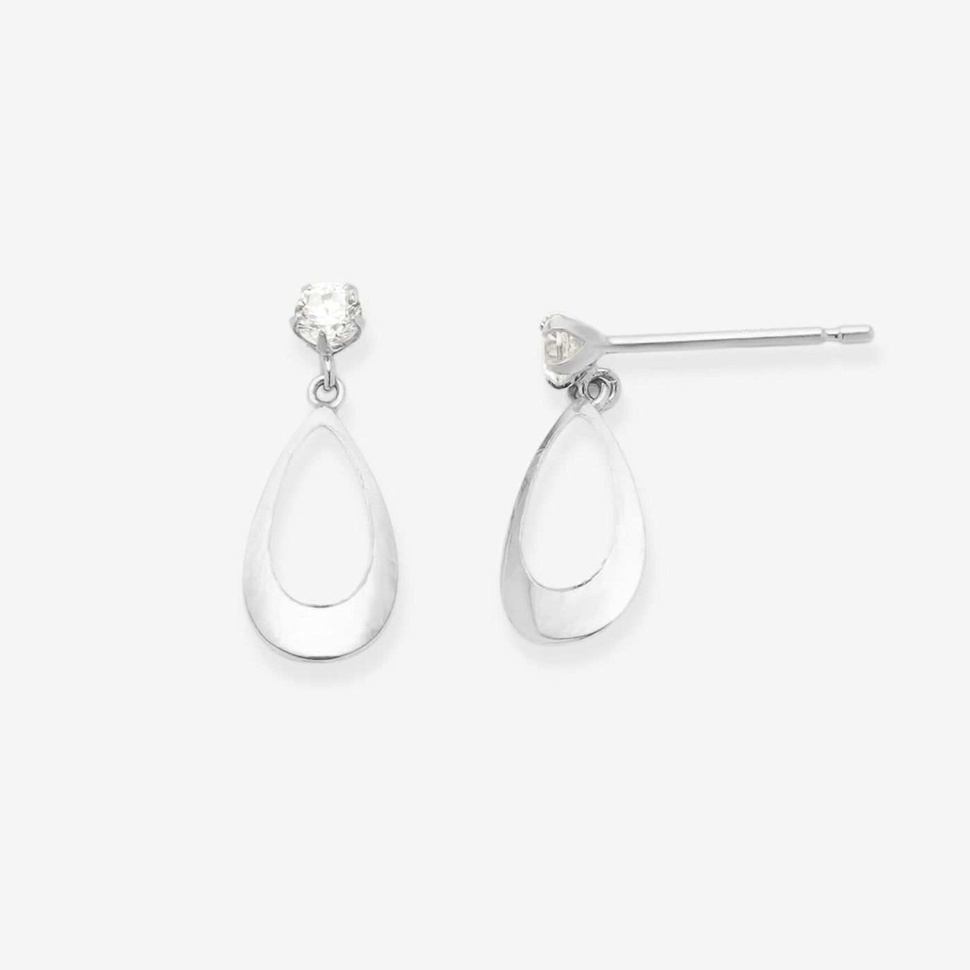 K10 ホワイトゴールド キュービックジルコニア しずく ピアス