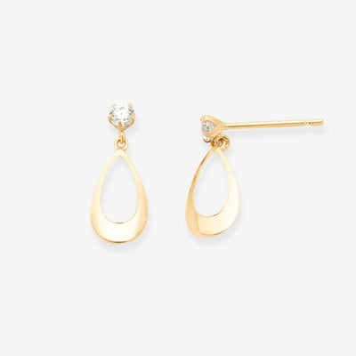 K10 イエローゴールド キュービックジルコニア しずく ピアス