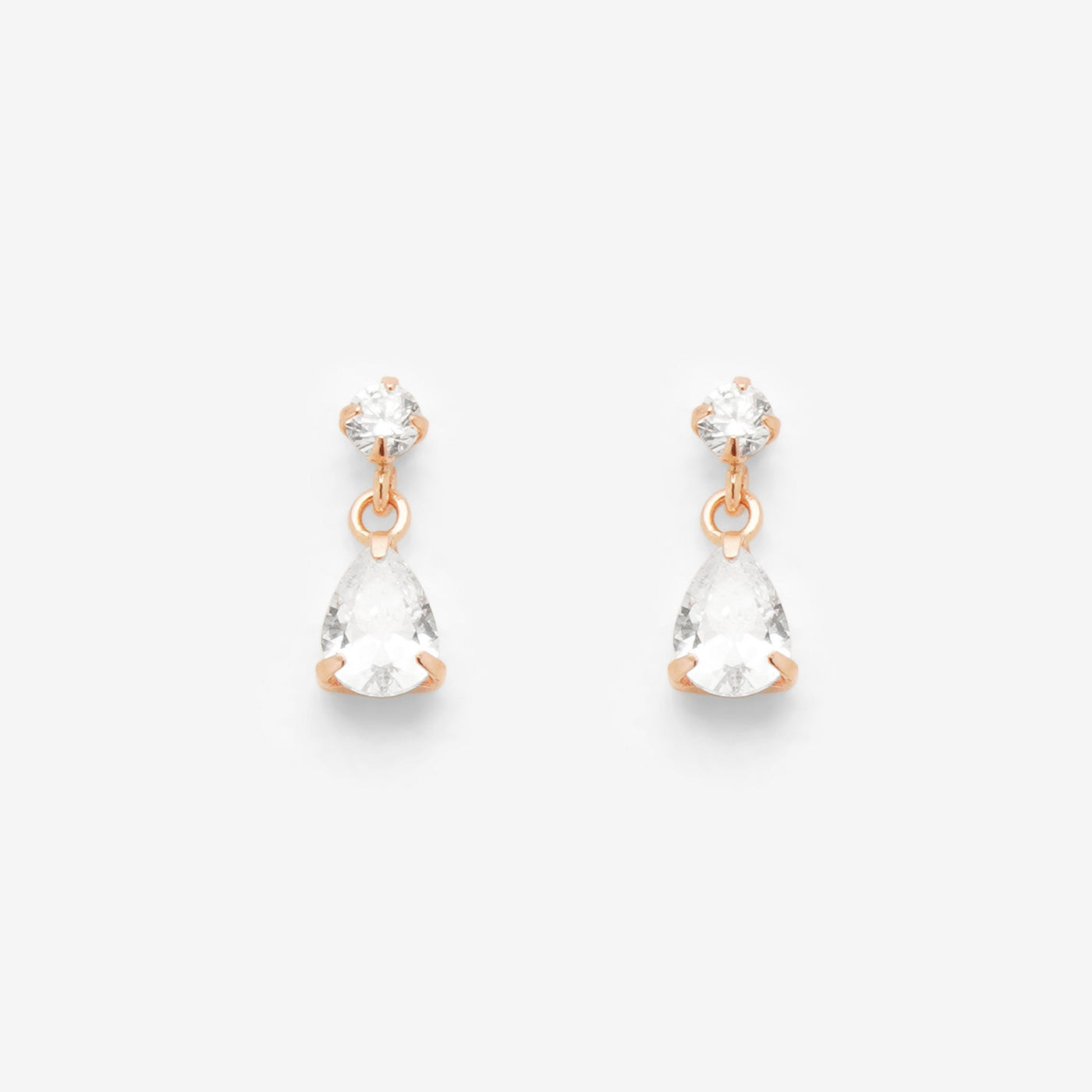 K10 ピンクゴールド キュービックジルコニア しずく ピアス