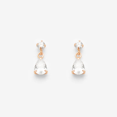 K10 ピンクゴールド キュービックジルコニア しずく ピアス