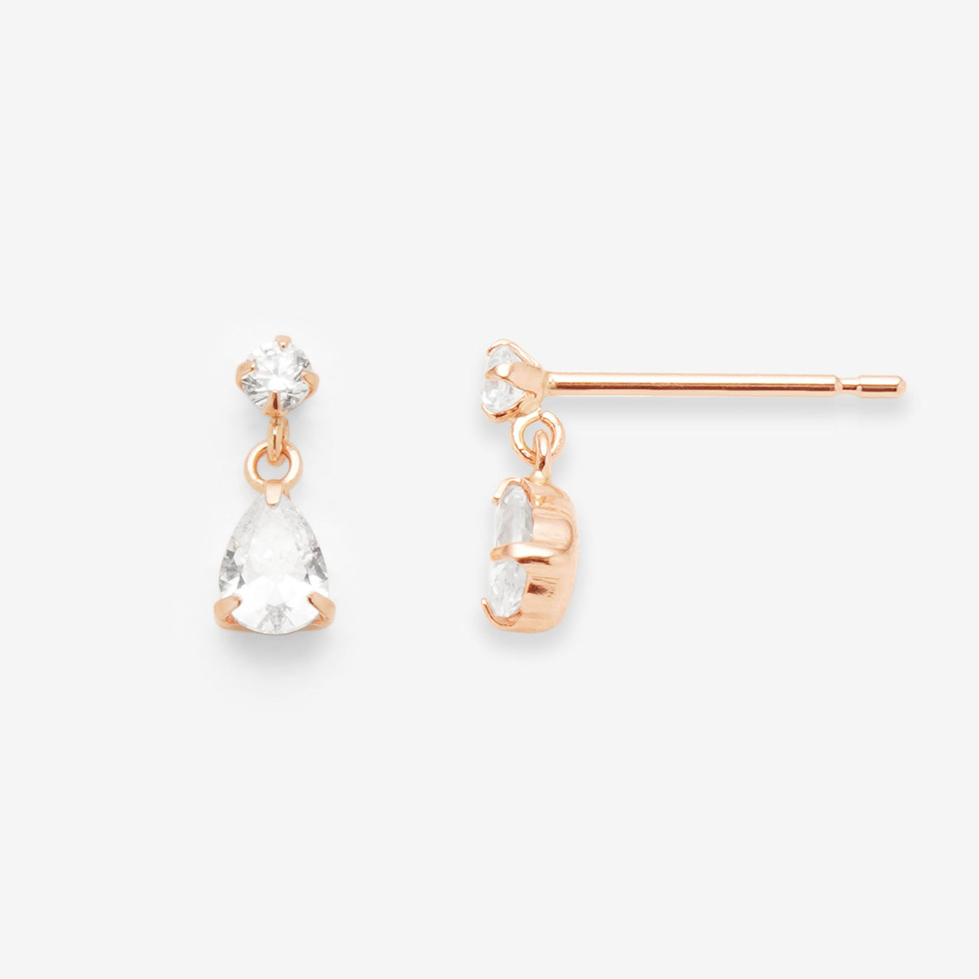 K10 ピンクゴールド キュービックジルコニア しずく ピアス