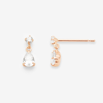 K10 ピンクゴールド キュービックジルコニア しずく ピアス