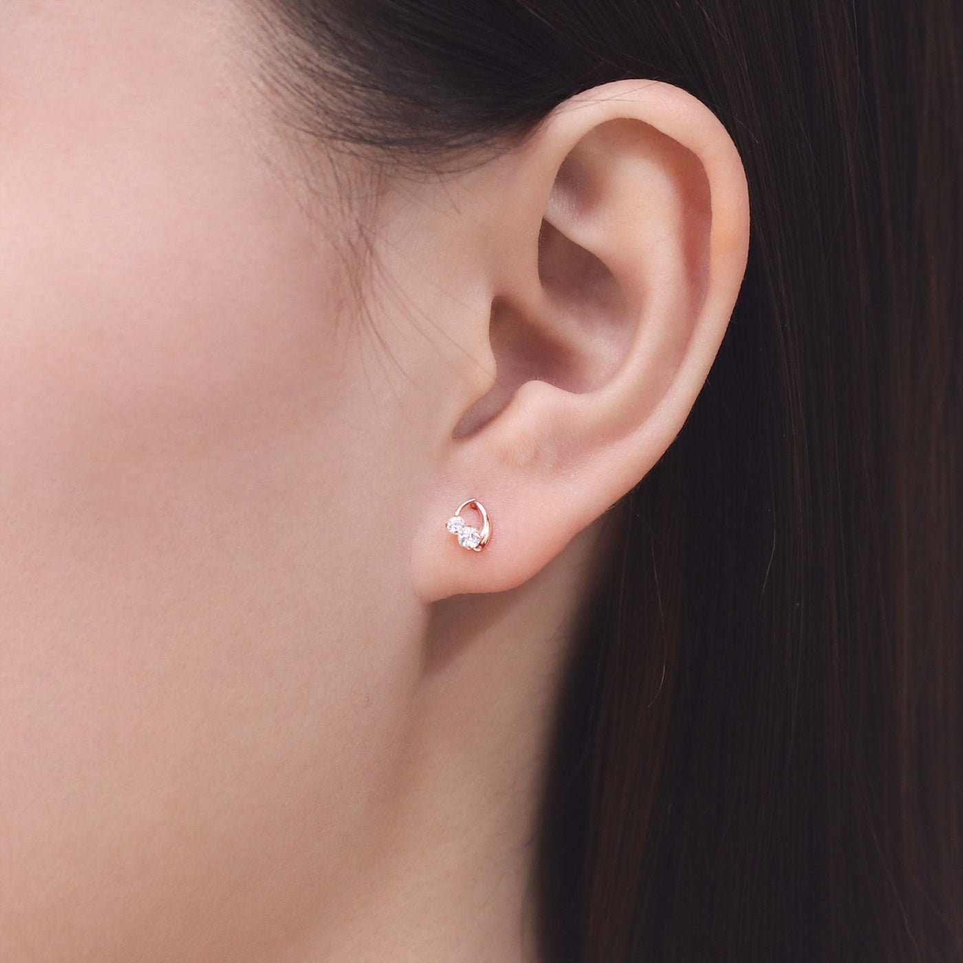 K10 ピンクゴールド キュービックジルコニア ピアス