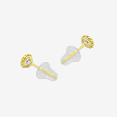 K10 イエローゴールド キュービックジルコニア ピアス