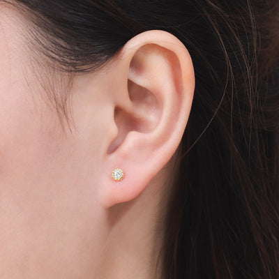 K10 イエローゴールド キュービックジルコニア ピアス