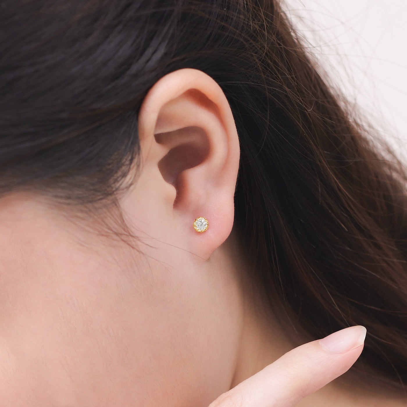 K10 イエローゴールド キュービックジルコニア ピアス