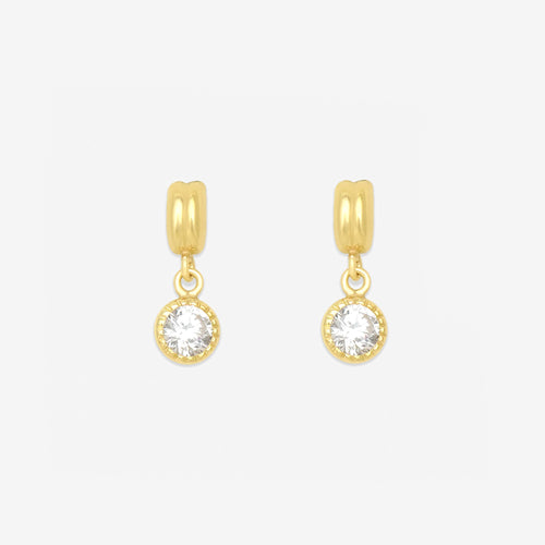 K10 イエローゴールド キュービックジルコニア ピアス