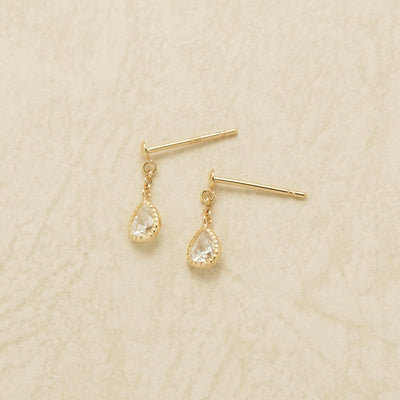K10 イエローゴールド キュービックジルコニア しずく ピアス