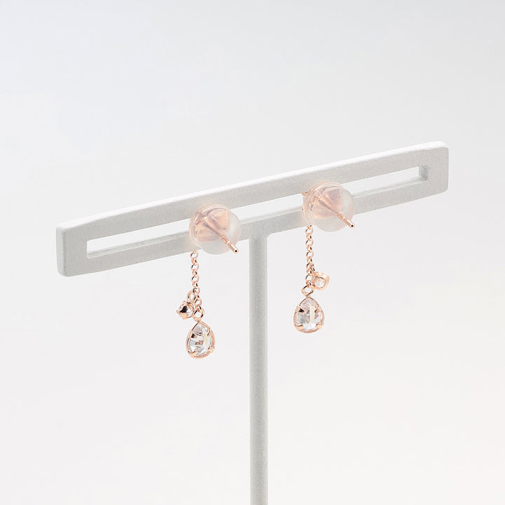 WEB限定】K10 ピンクゴールド キュービックジルコニア しずく