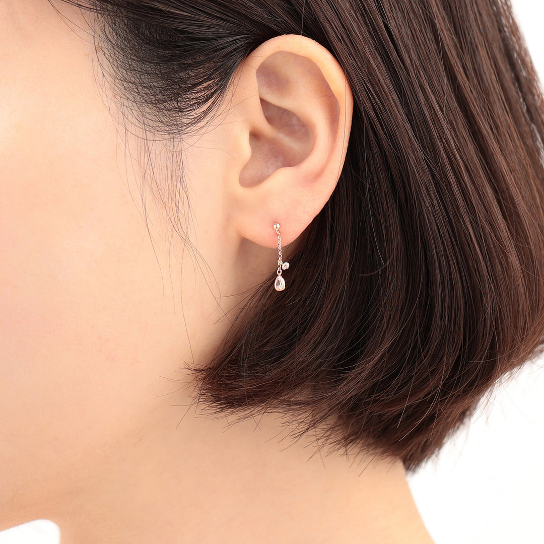 ブラックシェル×水晶 ロゼンジカービング ピアス 2025年最新