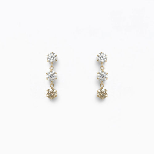 K10 イエローゴールド キュービックジルコニア ピアス