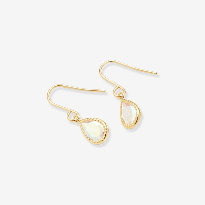 K10 イエローゴールド キュービックジルコニア しずく フック ピアス