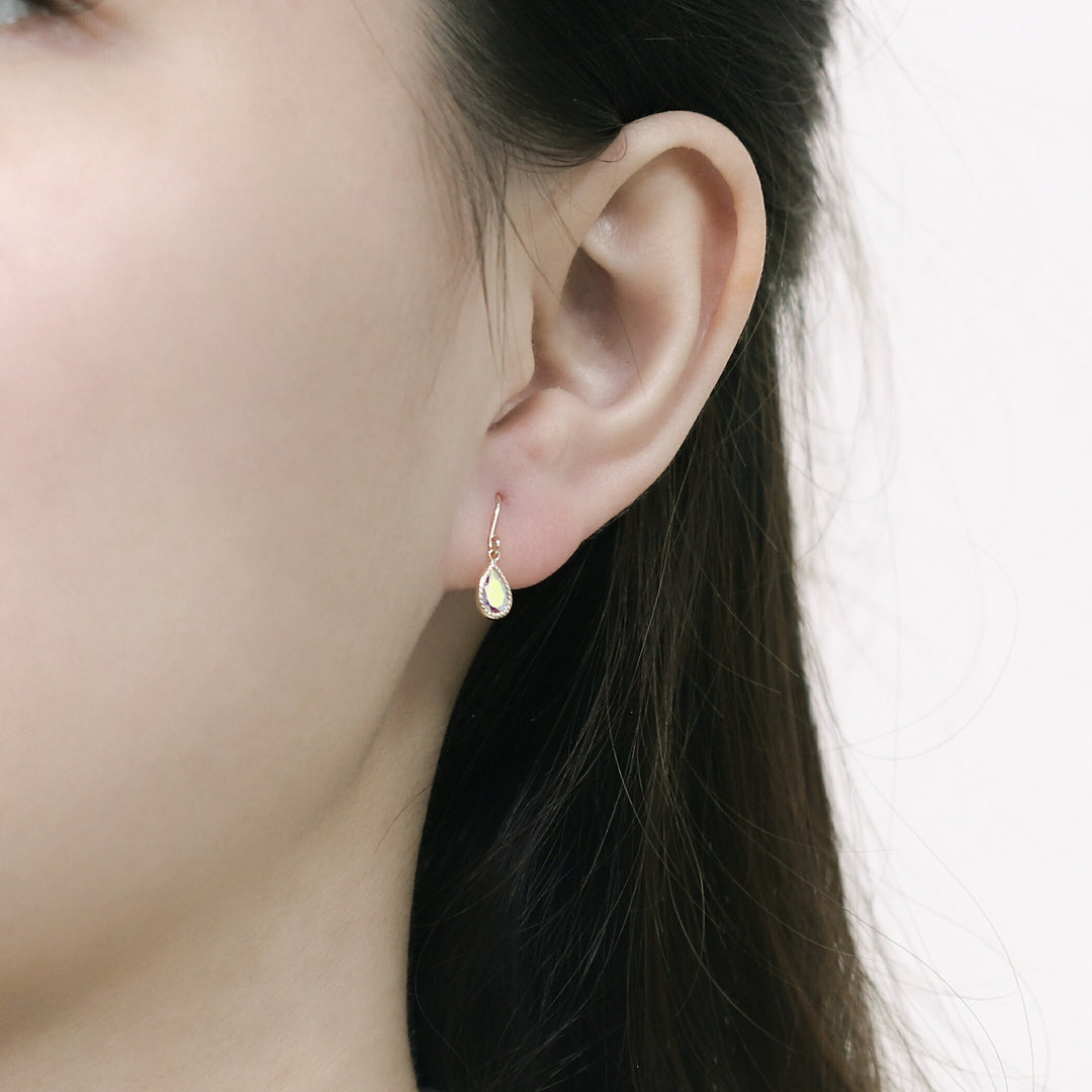 K10 イエローゴールド キュービックジルコニア しずく フック ピアス