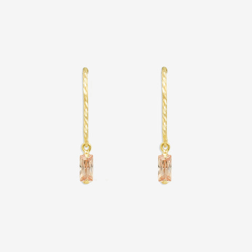 K10 イエローゴールド キュービックジルコニア フック ピアス