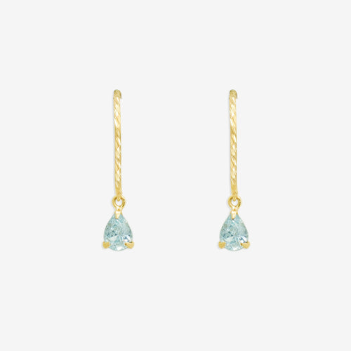 K10 イエローゴールド キュービックジルコニア しずく フック ピアス