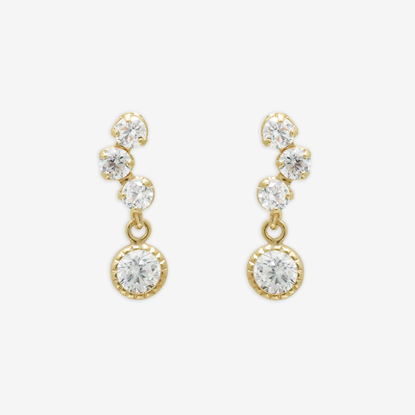 K10 イエローゴールド キュービックジルコニア ピアス