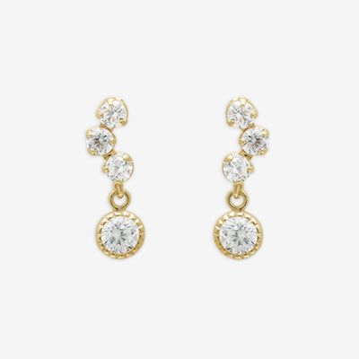 K10 イエローゴールド キュービックジルコニア ピアス