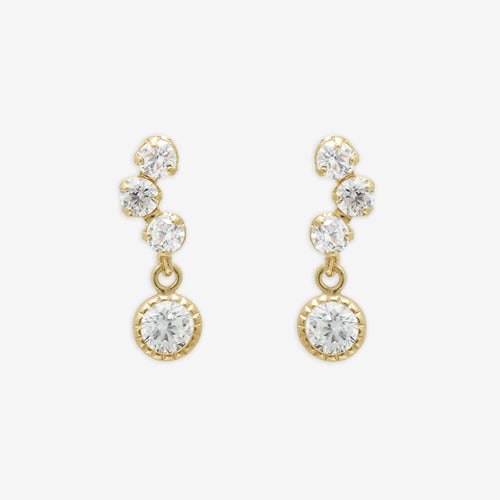 K10 イエローゴールド キュービックジルコニア ピアス