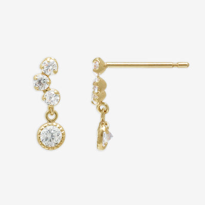 K10 イエローゴールド キュービックジルコニア ピアス