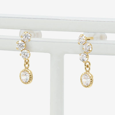 K10 イエローゴールド キュービックジルコニア ピアス