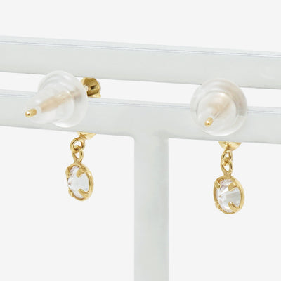 K10 イエローゴールド キュービックジルコニア ピアス