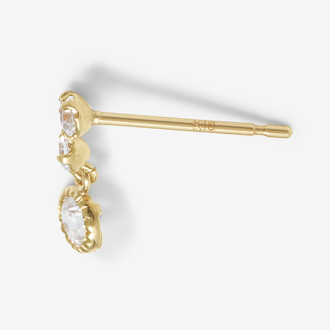 K10 イエローゴールド キュービックジルコニア ピアス