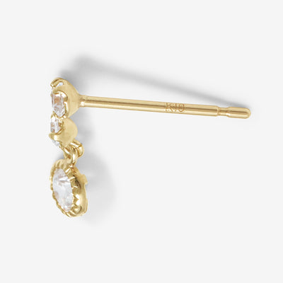 K10 イエローゴールド キュービックジルコニア ピアス