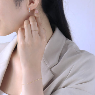 K10 イエローゴールド キュービックジルコニア ピアス