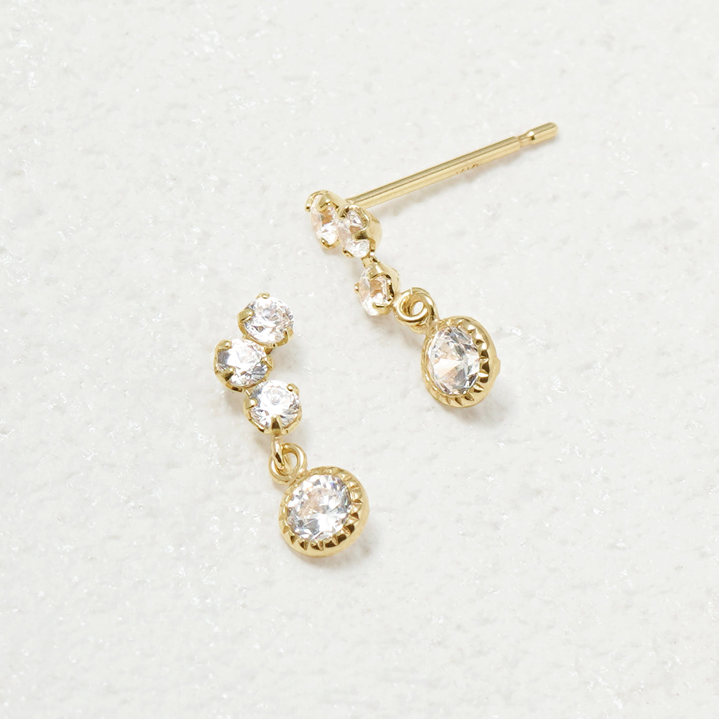 K10 イエローゴールド キュービックジルコニア ピアス