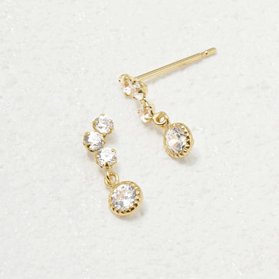 K10 イエローゴールド キュービックジルコニア ピアス