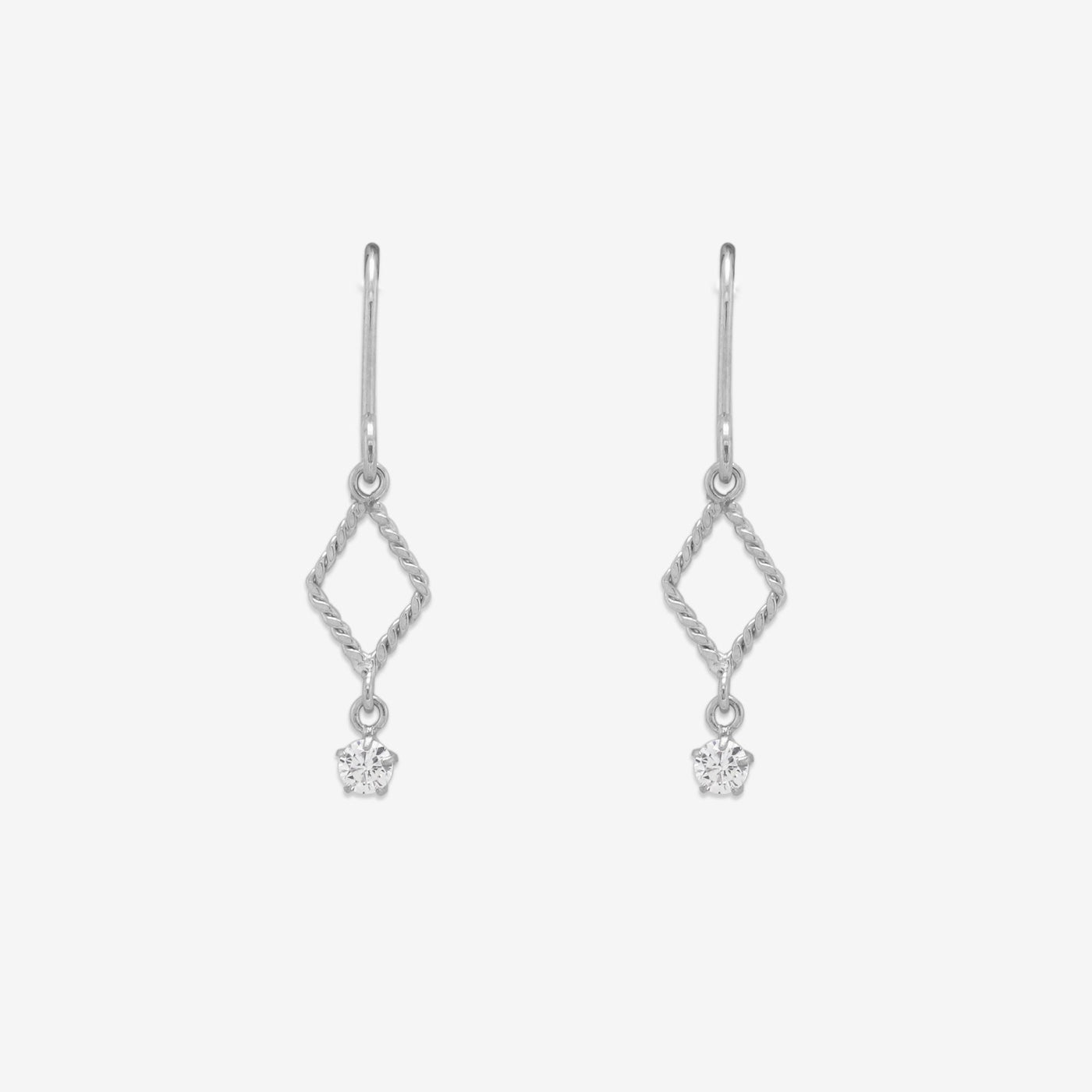 K10 ホワイトゴールド キュービックジルコニア フック ピアス