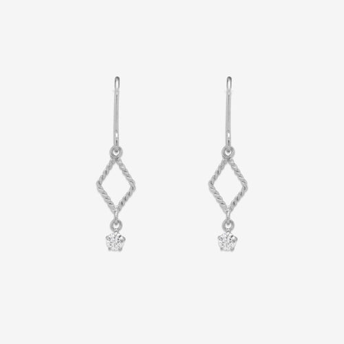 K10 ホワイトゴールド キュービックジルコニア フック ピアス