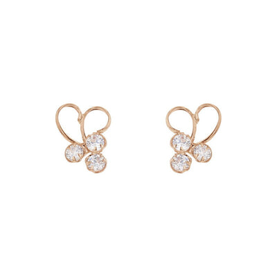 K10 ピンクゴールド キュービックジルコニア ハート ピアス