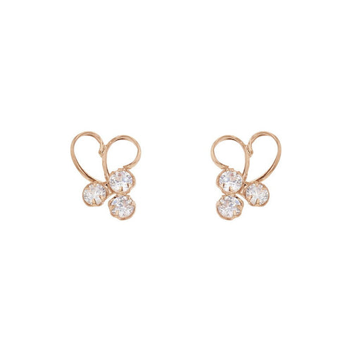 K10 ピンクゴールド キュービックジルコニア ハート ピアス