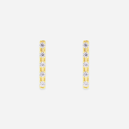 K10 イエローゴールド キュービックジルコニア ピアス