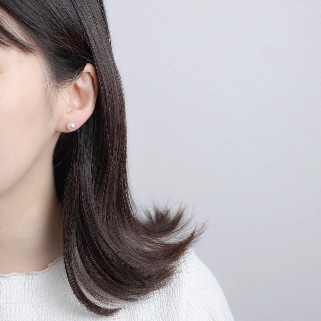 6月誕生石 プラチナ あこや真珠 ピアス （10283640652078