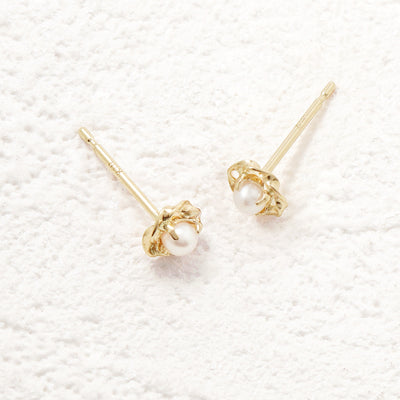 6月誕生石 K10 イエローゴールド 淡水パール ピアス