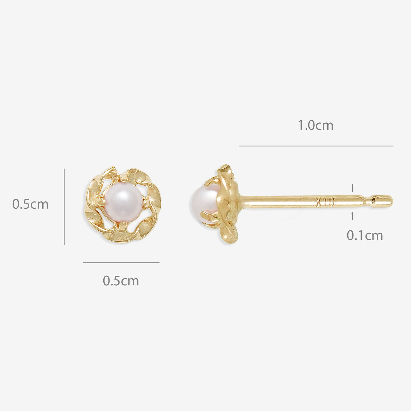6月誕生石 K10 イエローゴールド 淡水パール ピアス