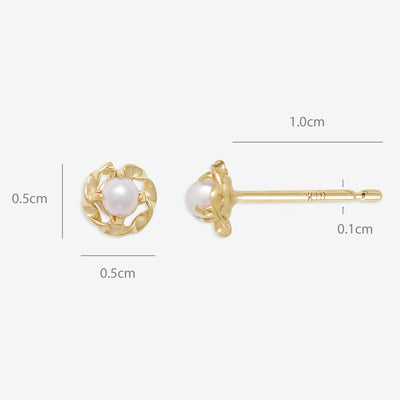 6月誕生石 K10 イエローゴールド 淡水パール ピアス