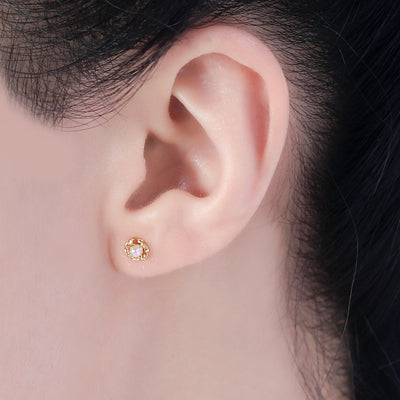 6月誕生石 K10 イエローゴールド 淡水パール ピアス