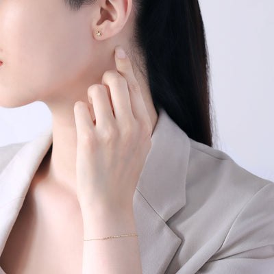 6月誕生石 K10 イエローゴールド 淡水パール ピアス