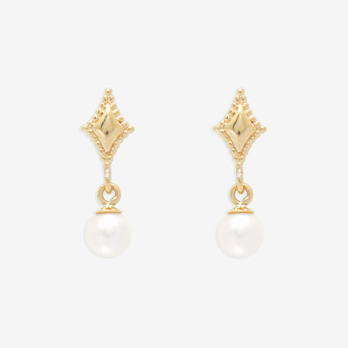 6月誕生石 K18 イエローゴールド 淡水パール ピアス