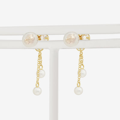 7月誕生石 K10 イエローゴールド ルビー フラワー ピアス