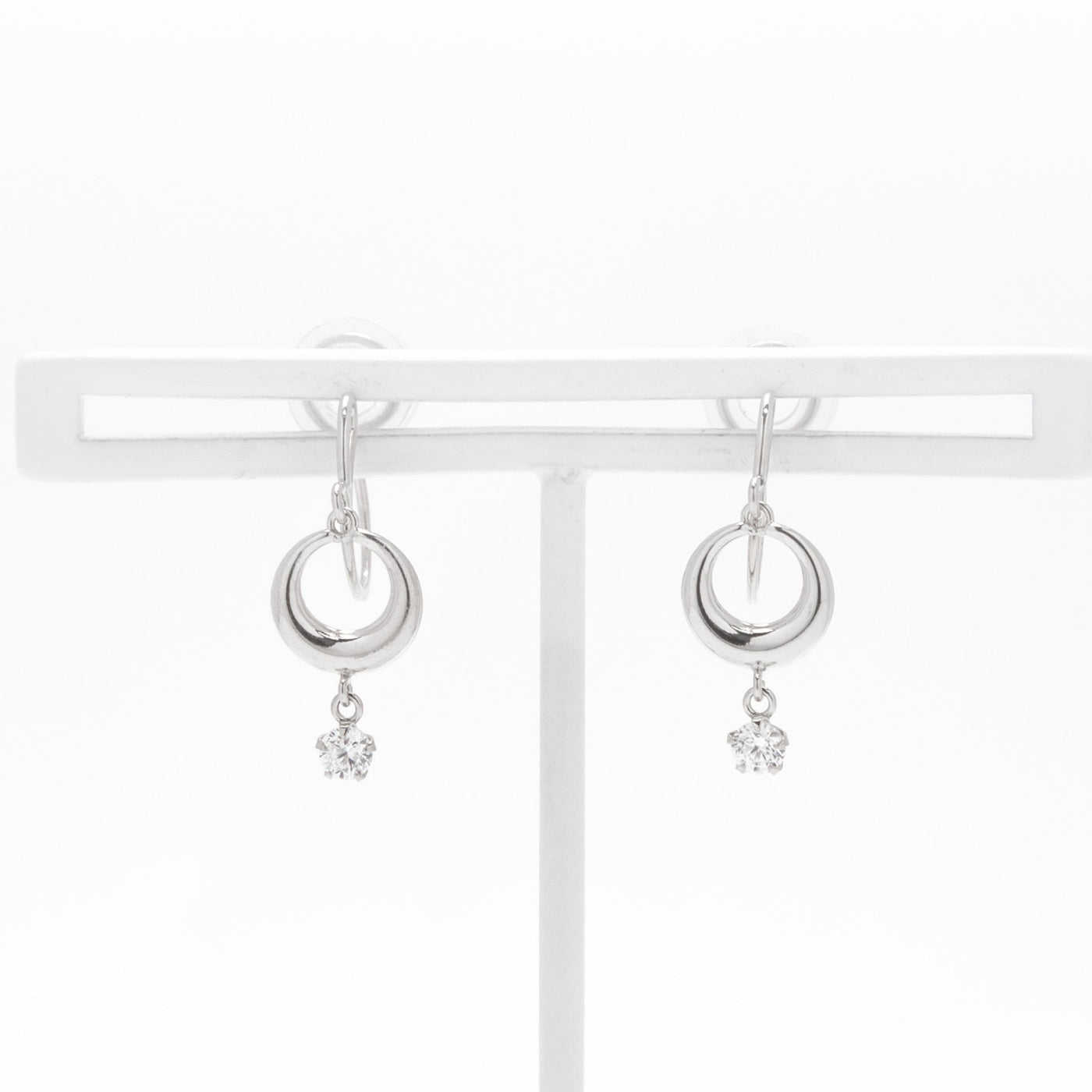 K10 ホワイトゴールド キュービックジルコニア イヤリング