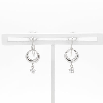 K10 ホワイトゴールド キュービックジルコニア イヤリング