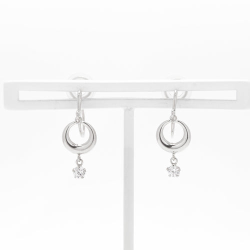 K10 ホワイトゴールド キュービックジルコニア イヤリング