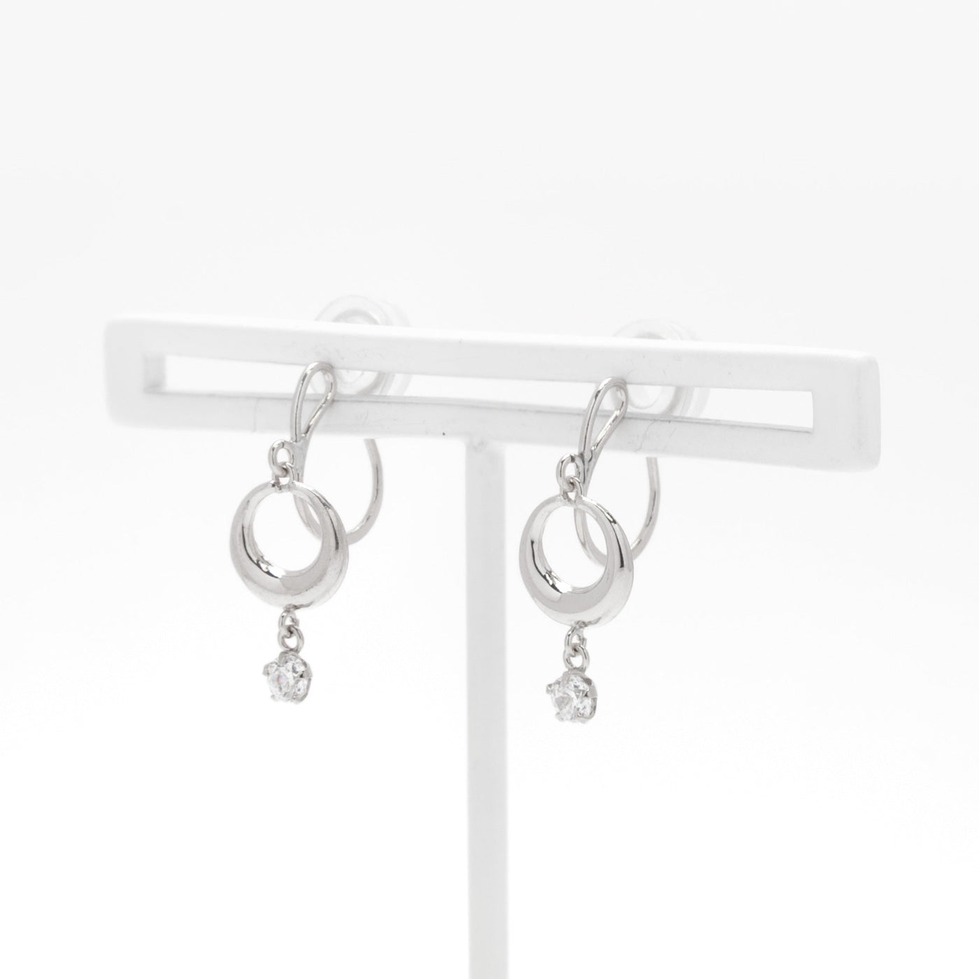 K10 ホワイトゴールド キュービックジルコニア イヤリング