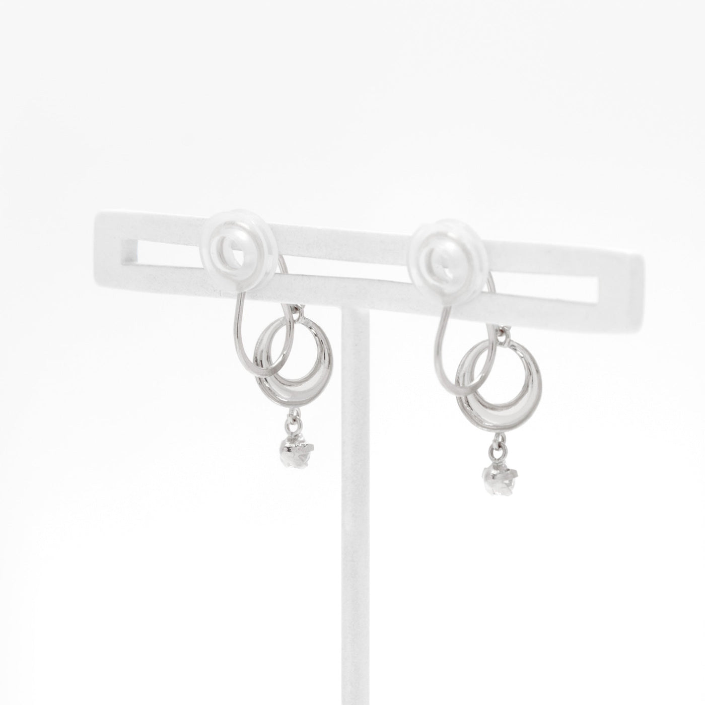 K10 ホワイトゴールド キュービックジルコニア イヤリング