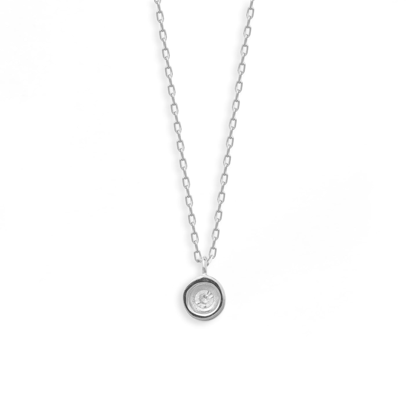 4月誕生石 K10 ホワイトゴールド ダイヤモンド ネックレス